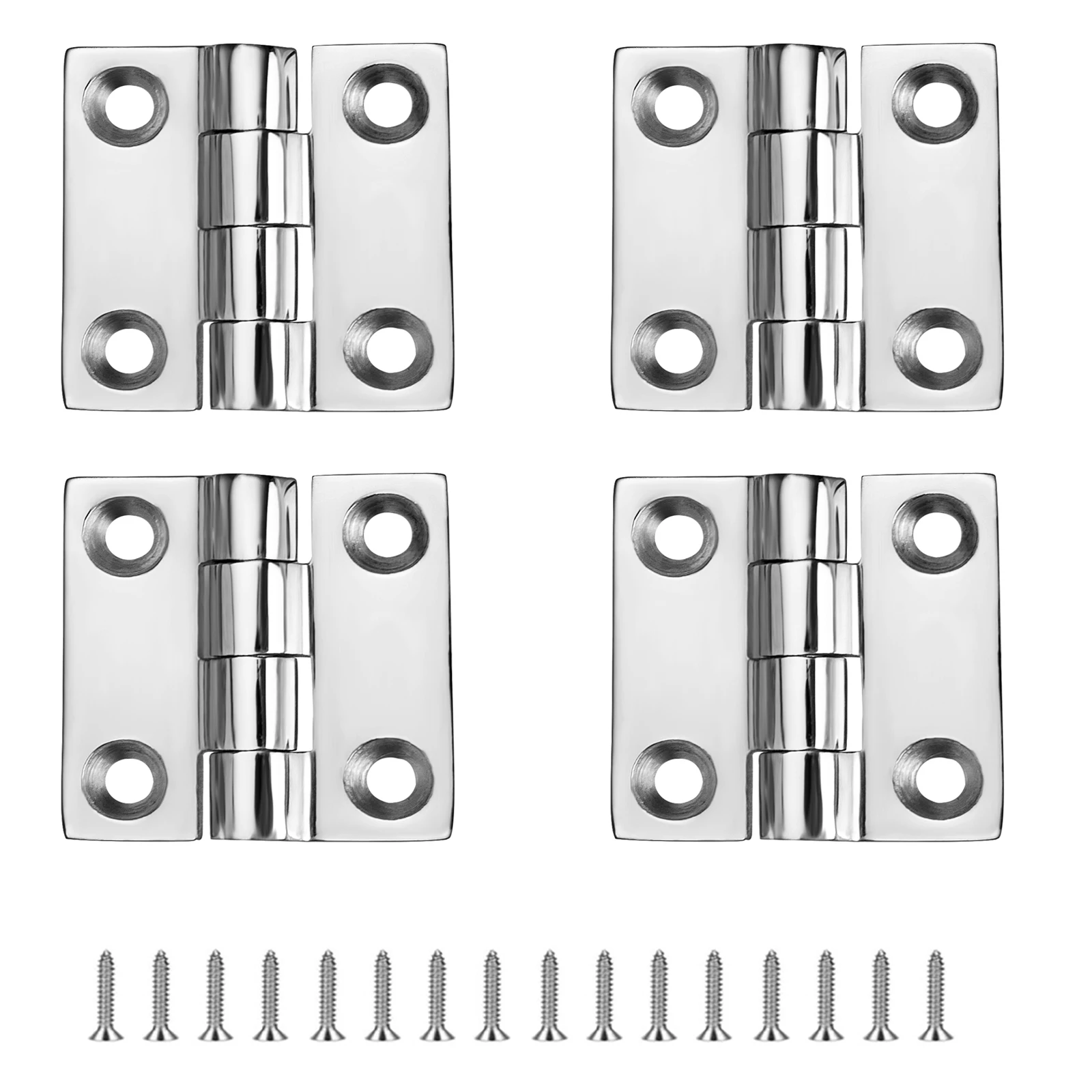 Stainless Steel Boat Hinges, Marine Grade Hinges, 1.5x1.5 Inches (38X38 MM), Heavy Duty 316 Ss with Screws (4 Pcs)