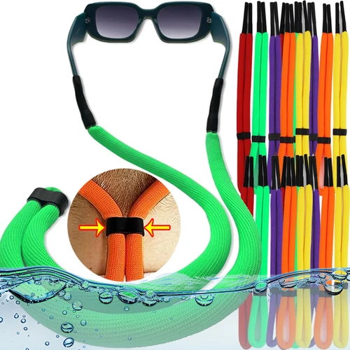 Imagen 2 del producto Gafas de sol flotantes para deportes acuáticos, cuerdas antideslizantes, cuerdas flotantes para gafas con soporte de cuerda, cinturón para gafas, cuerda anticaída antipérdida