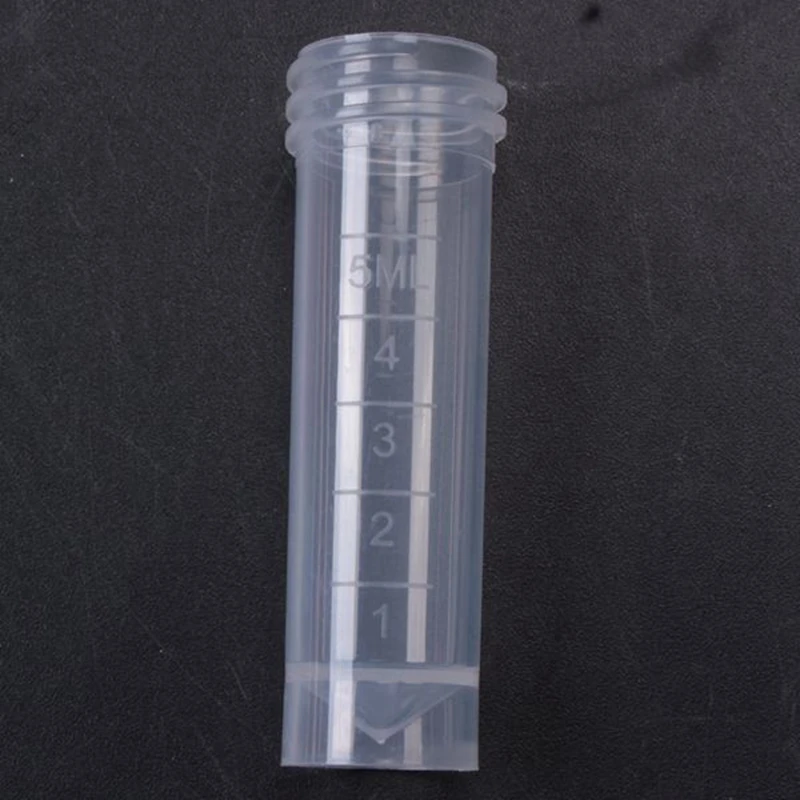 200Pcs Plastic Test Tubes With Screw Cap,5Ml Centrifuge Test Tube, Plastic Freeze Test Tubes,For Office Chemistry Sample