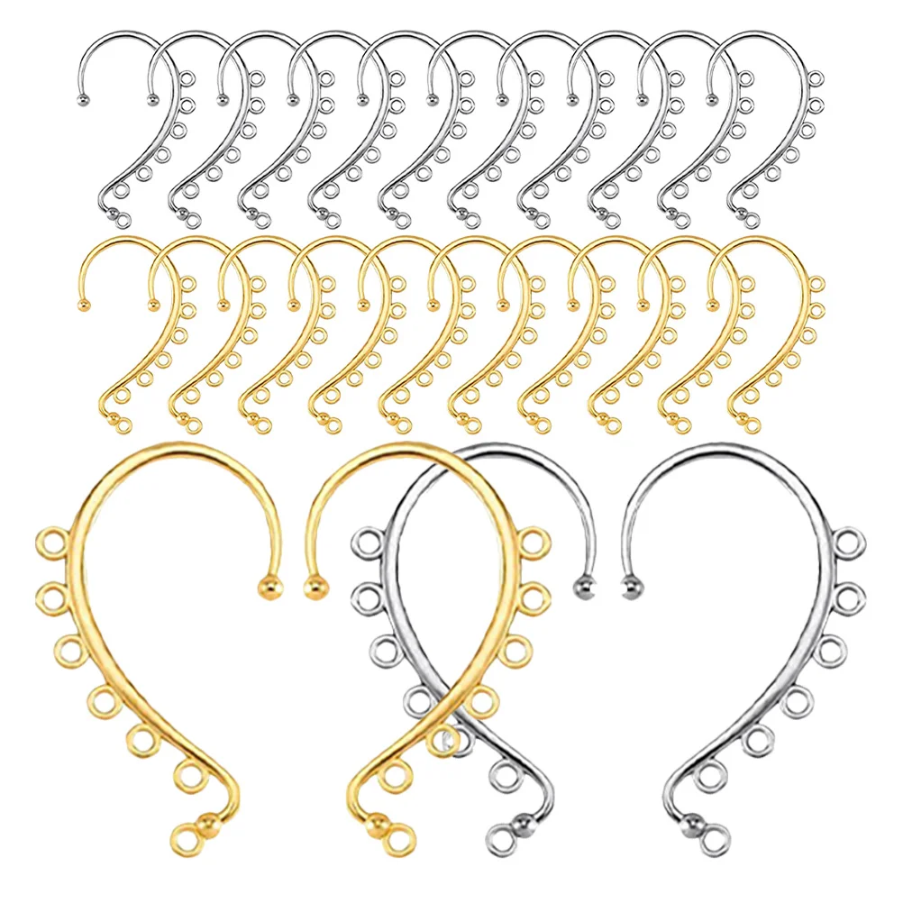 40 قطعة DIY الأذن الأصفاد أقراط للنساء 6 ثقوب غير ثقب كليب على الأذن يلتف صنع المجوهرات النتائج DIY استرخى أقراط الحرفية