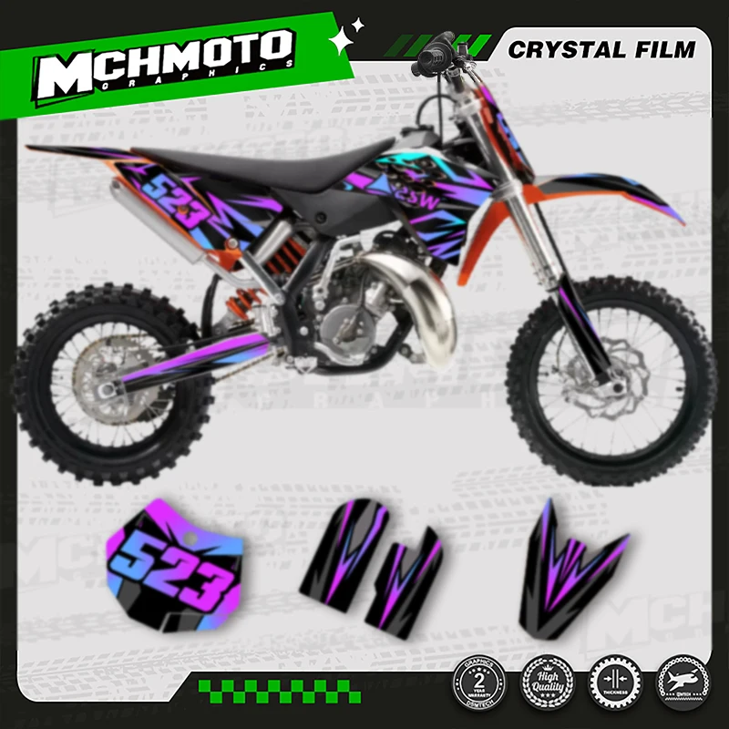 

MCHMFG For KTM 2009-2015 SX65 Motorcycle Graphics Background Decal Adhesive Stickers Kits Number Name Custom