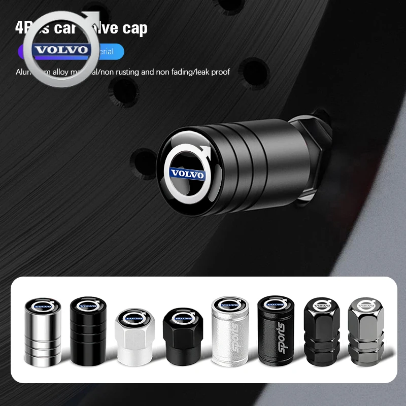 

For Volvo Car Alloy Valve Stem Cover Tire Air Valve Cap For Volvo Xc60 Xc90 V40 V60 S60 XC40 V50 V90 S80 C40 V70 XC70 C30 EX90 C
