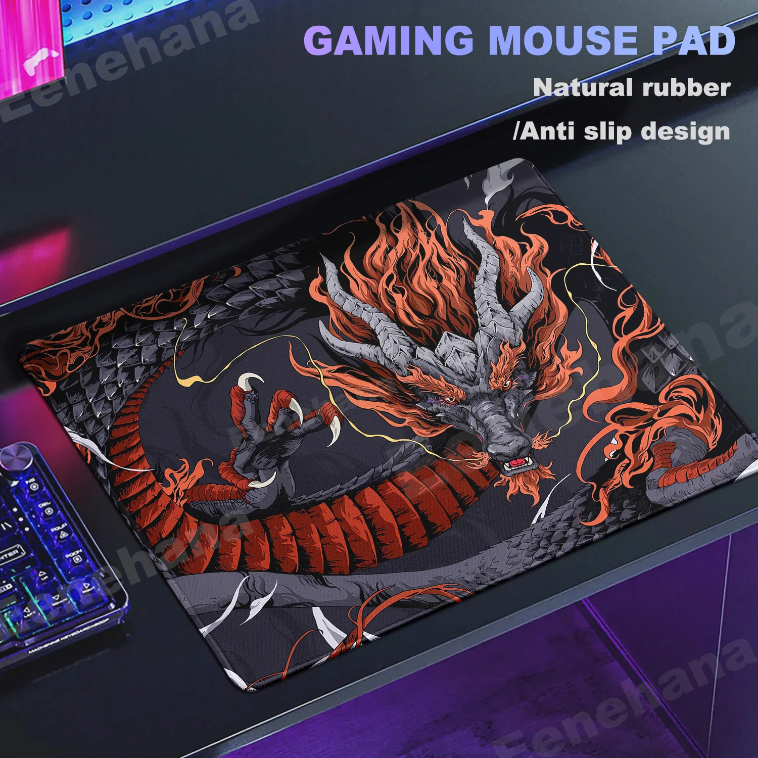 

Японский дракон, маленький резиновый коврик для мыши с замком, игровые аксессуары, геймерская офисная компьютерная клавиатура, противоскользящий коврик для мыши, подарок для мальчика