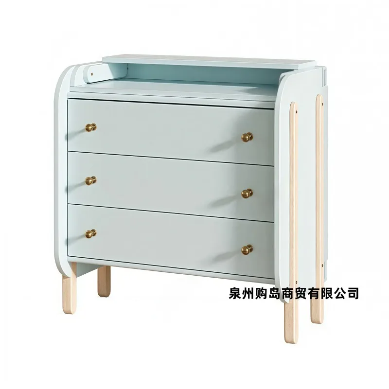 Italian light luxury paint solid wood chest cabinet, modern simple locker