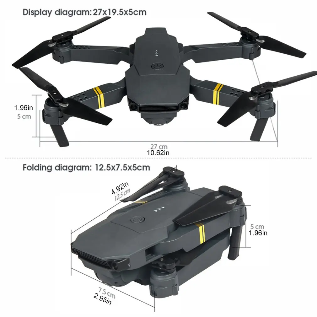 Kamera powietrzna Drone E58 mała wysoka rozdzielczości Wifi z 4-osiową składaną stała wysokość transmisji obrazu w czasie rzeczywistym