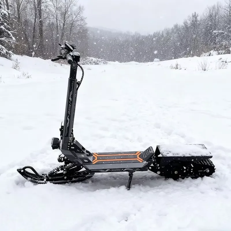 48V Electric Snowmobile Ski Sled Dual Purpose Winter Riding Vehicle 120kg Load Bearing Capacity With LCD Display Screen For