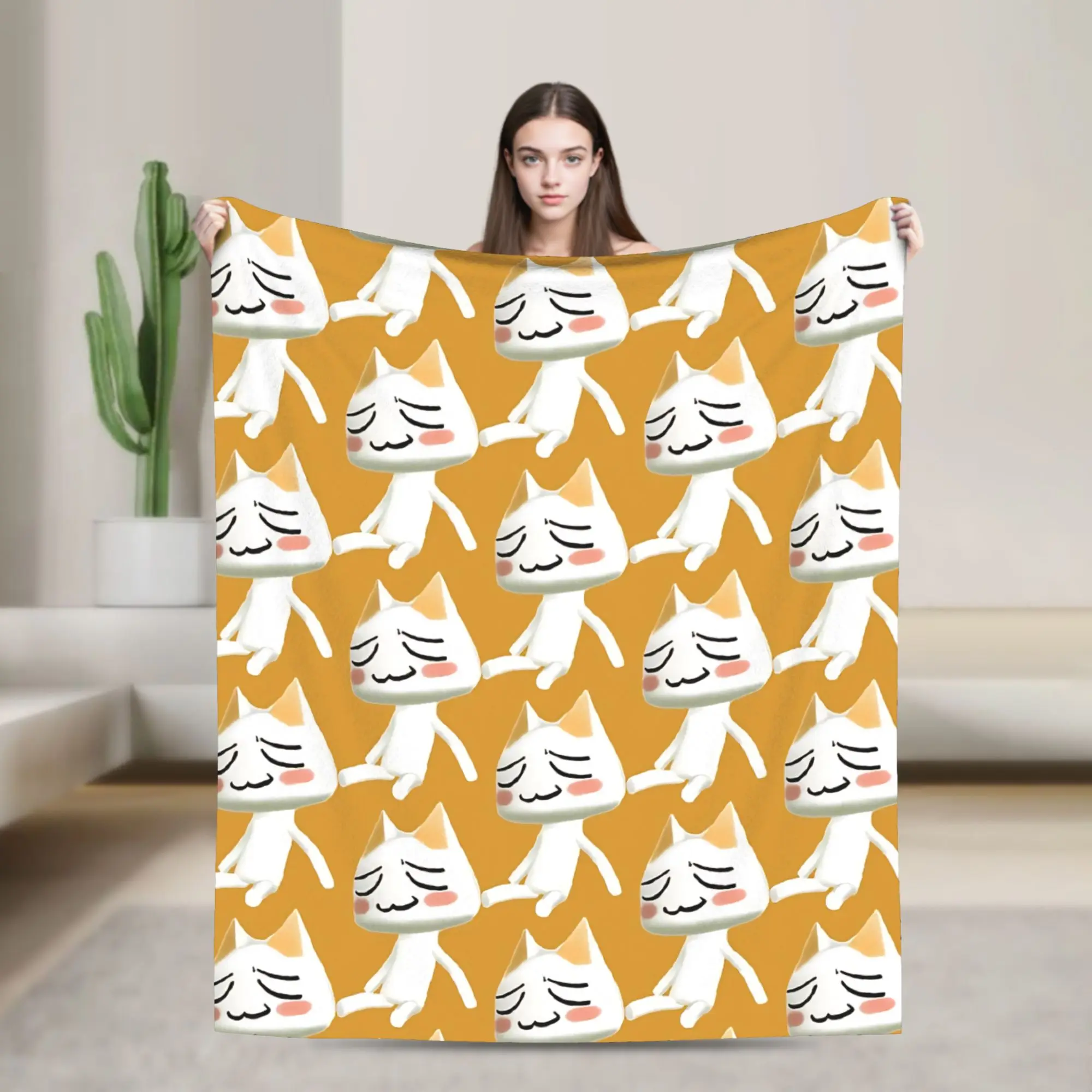 Toro Inoue Cat Doko Demo Issyo = Blankets Fleece  Soft Throw Blanket for Bedroom Sofa Bedspread