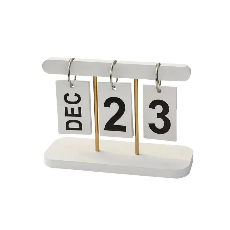 Light Luxury Flip Calendar Desk Calendar Decoration Home Living Room Entrance Hall Office Desk Wine Cabinet Decoration