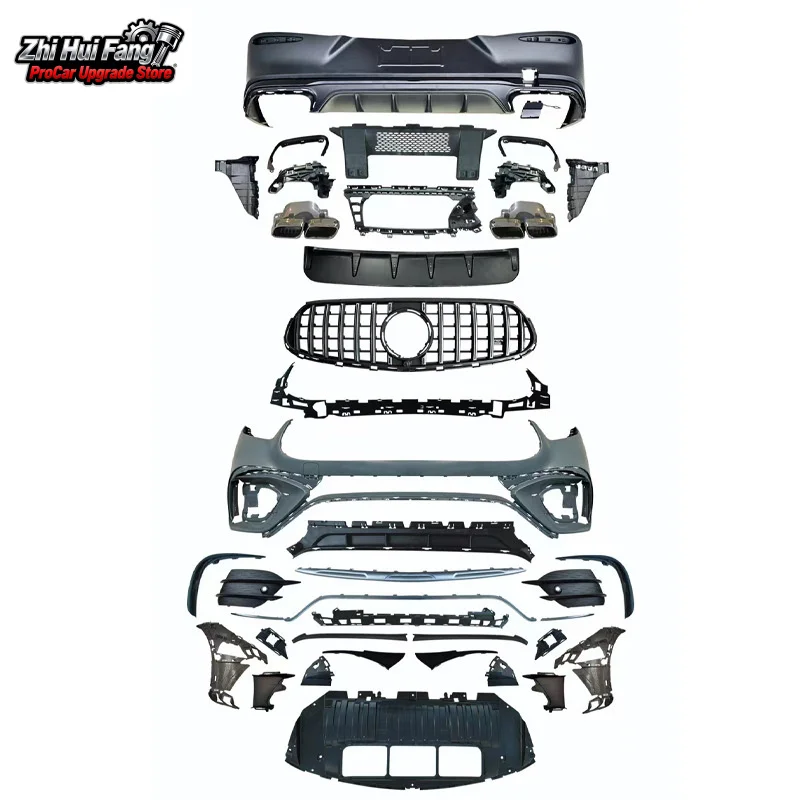 

Подходит для обновления Mercedes-Benz GLC C254 GLC63 Coupe AMG, передний и задний бампер в сборе, полный комплект кузова