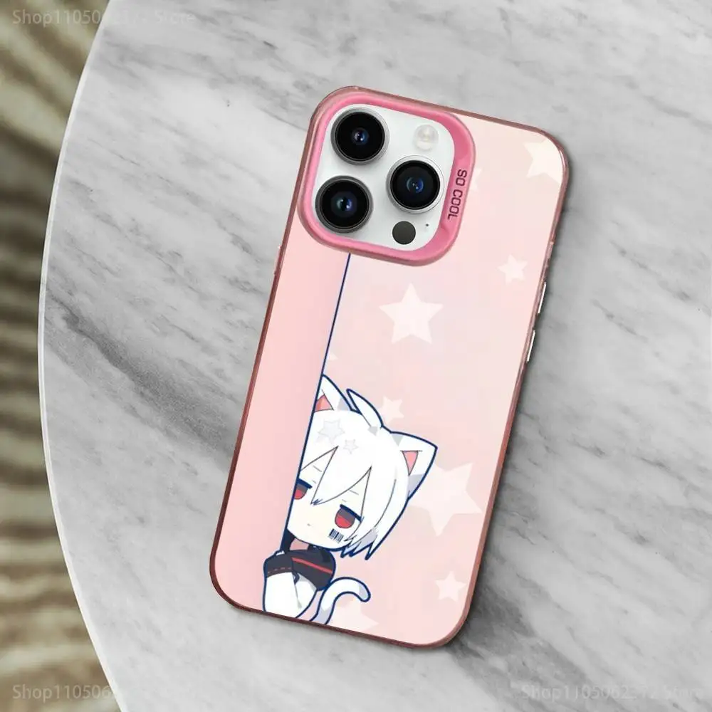 Capa de telefone Singer M-Mafumafu Ctue para iPhone 12,11,14,16,13,15, Mini, Pro, MAX, SE, XS, capa de silicone rosa fosco