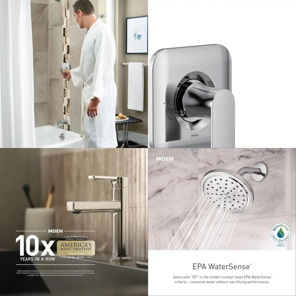 

Modern Pressure Balanced Shower Set with Showerhead, Lever Handle, Tub Spout, Requires Posi-Temp Valve, T2473EP