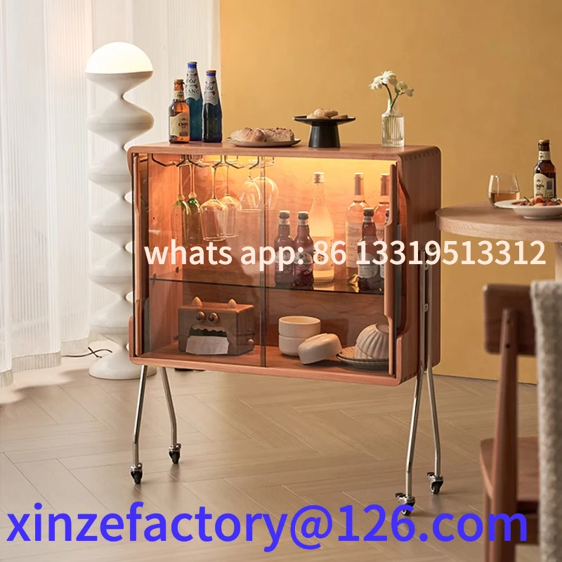 

Customizable removable medieval wine living room glass solid wood locker