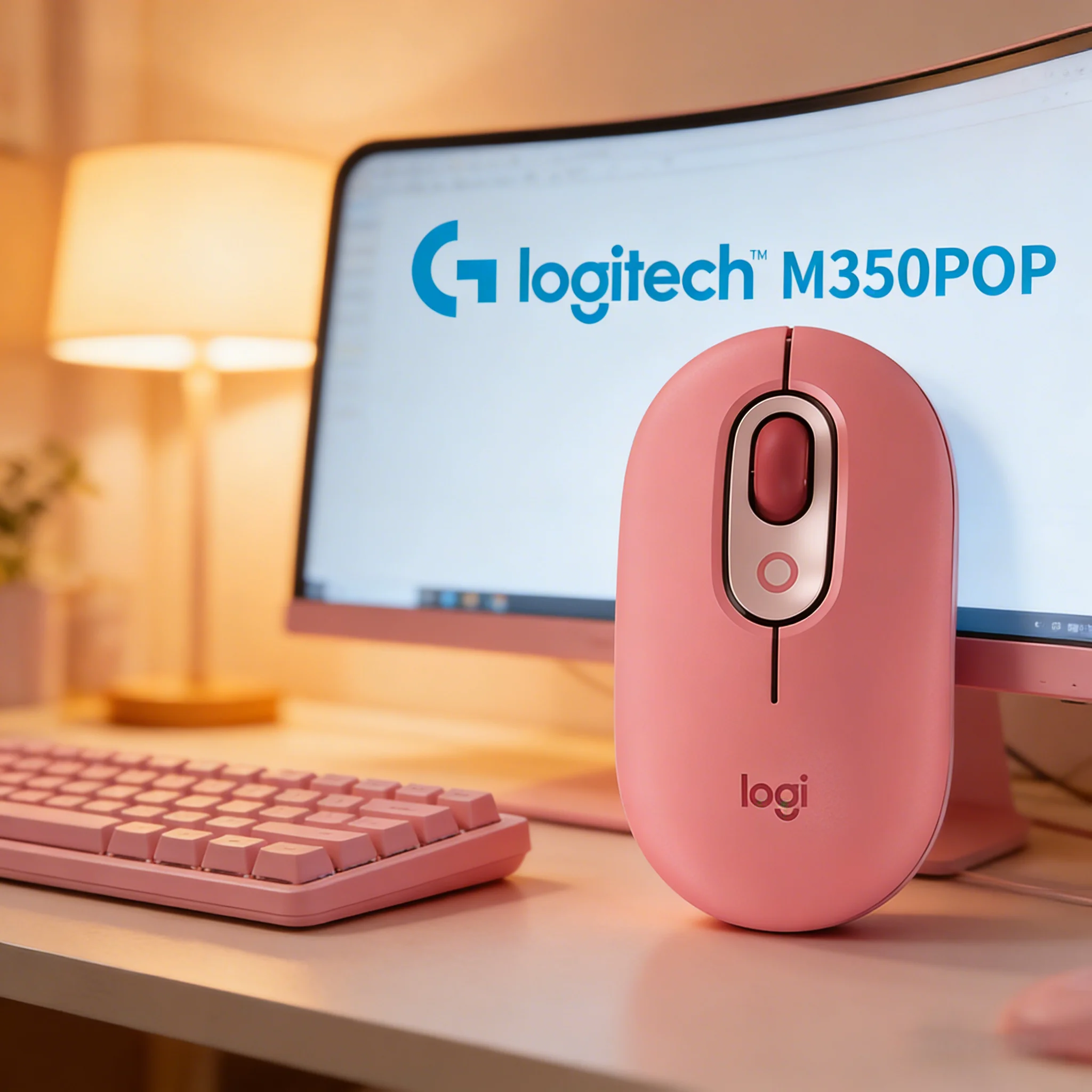 

Logitech M350 POP Pink Wireless Mouse Bluetooth 2.4G Dual Mode Silent Click Portable for Office Laptop PC Desktop