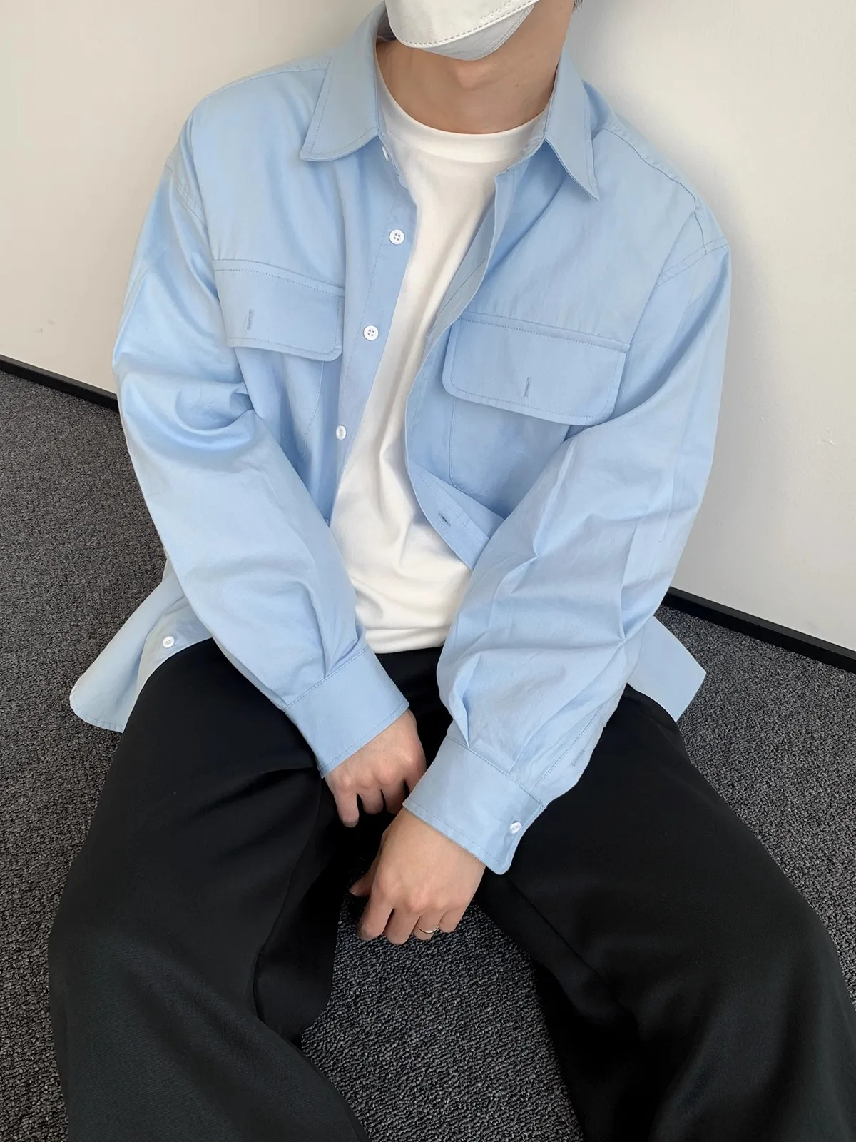 

Мужская свободная рубашка оверсайз с длинным рукавом, новинка весны, повседневная однотонная рубашка-куртка в стиле бойфренд, весна-осень, новинка