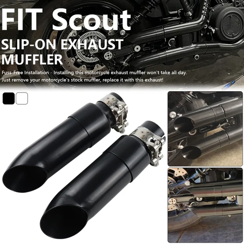 Imagen 1 del producto Sistema de escape sin cordones, silenciadores cortos GP con silenciador DB Killer para Indian, Scout Bobber Sixty Rogue Twenty 2015-2023