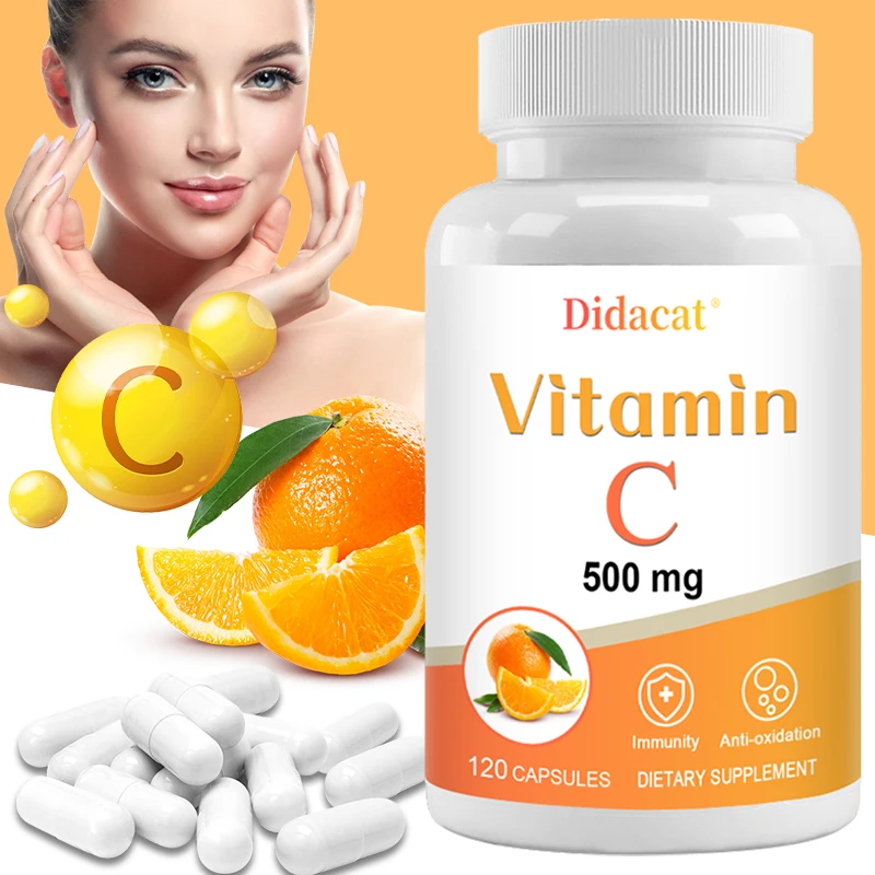 

Vitamin C Capsules Nutritional Supplement - Antioxidants for Skin, Hair, Nails and Immune Health