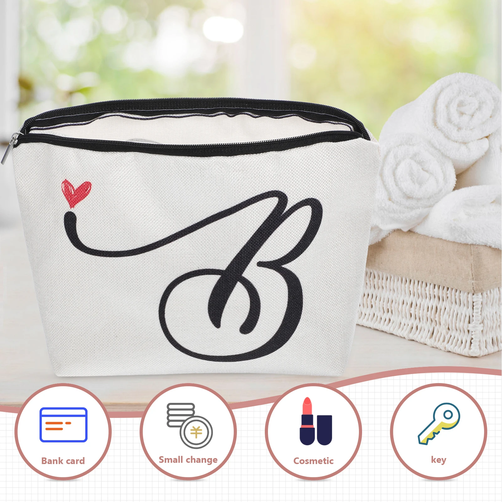 

Makeup Bag Pouch Small Toiletry Bag for Women Birthday Gift Mother Daughter Present Zipper Purse Storage