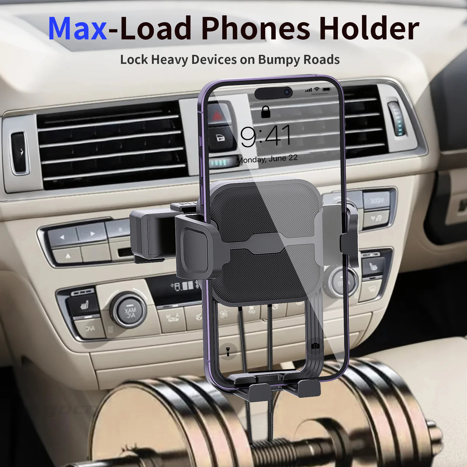360 Degree Rotation Universal Car CD Slot Phone Stand One-Touch Release Car Phone Holder for IPhone 12-16 Pro Max Samsung Xiaomi