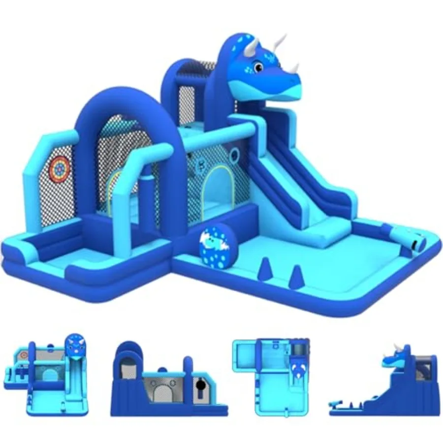 

Bounce House Inflatable Dinosaur Bouncer with Slide and Air Blower Ox Cloth Jumping Castle for Durable Sewn Bouncy House with L