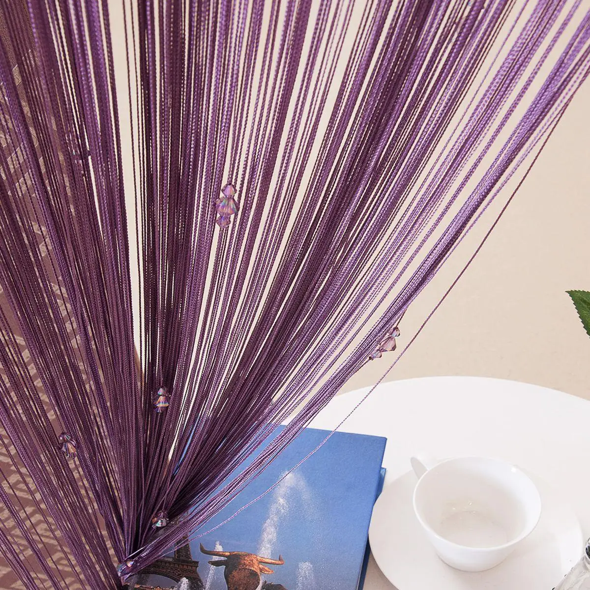 Crystal Line Door Curtain Partition Entrance Acrylic Bead Finished Chinese Style Tassel Curtain Suitable for Bedroom