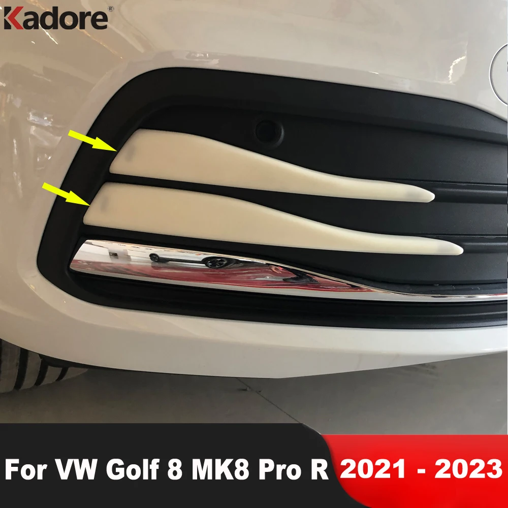 For Volkswagen VW Golf 8 MK8 Pro R 2021 2022 2023 Carbon Car Front Bumper Grille Grill Cover Trim Fog Light Trims Accessories