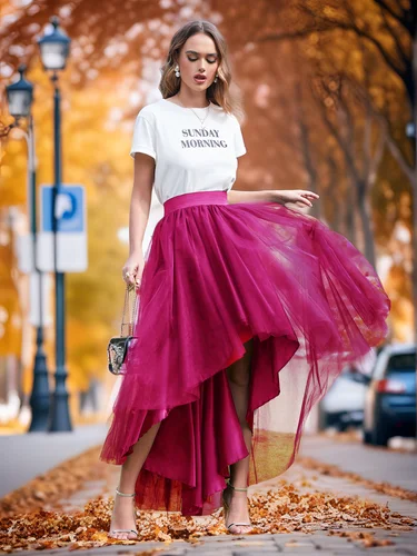 Faldas informales de tul escalonadas para mujer, faldas tutú con cintura elástica alta y baja, enagua de malla con volantes irregulares, falda para fiesta de Carnaval