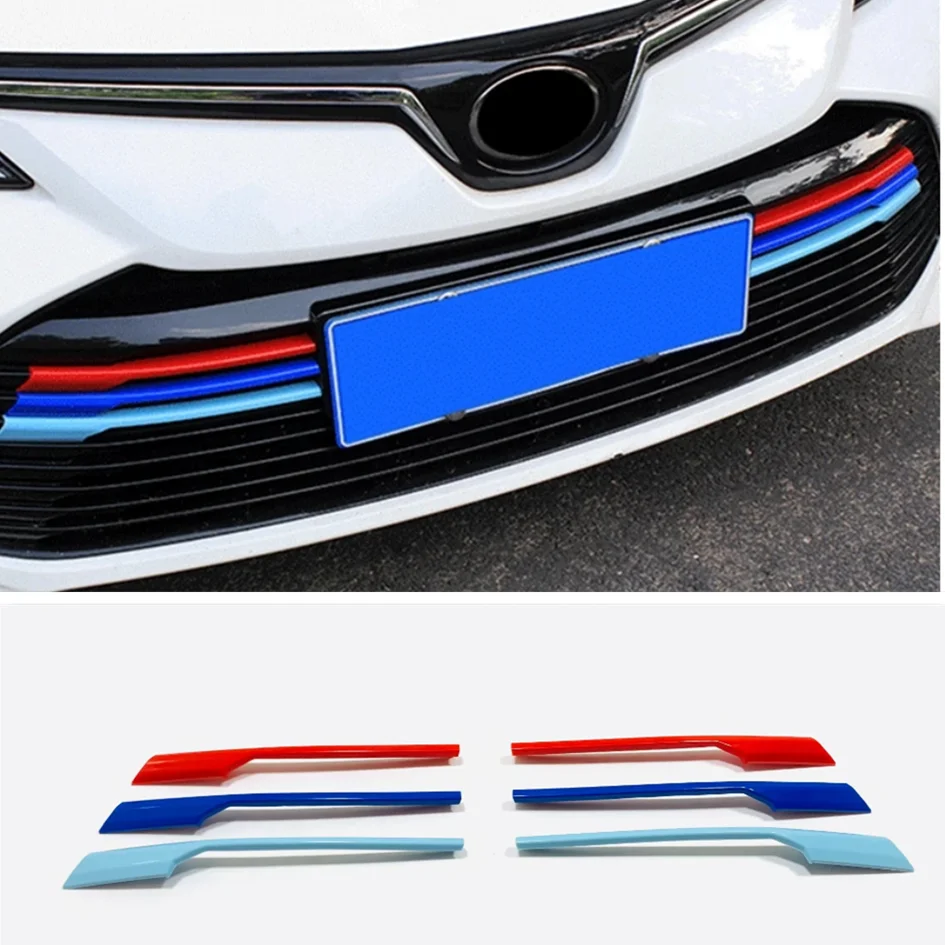 

For Toyota Corolla Sedan 2019 2020 2021 ABS Chrome Car Front Head Bumper Grille Fence Decoration Styling Strip Cover Trim