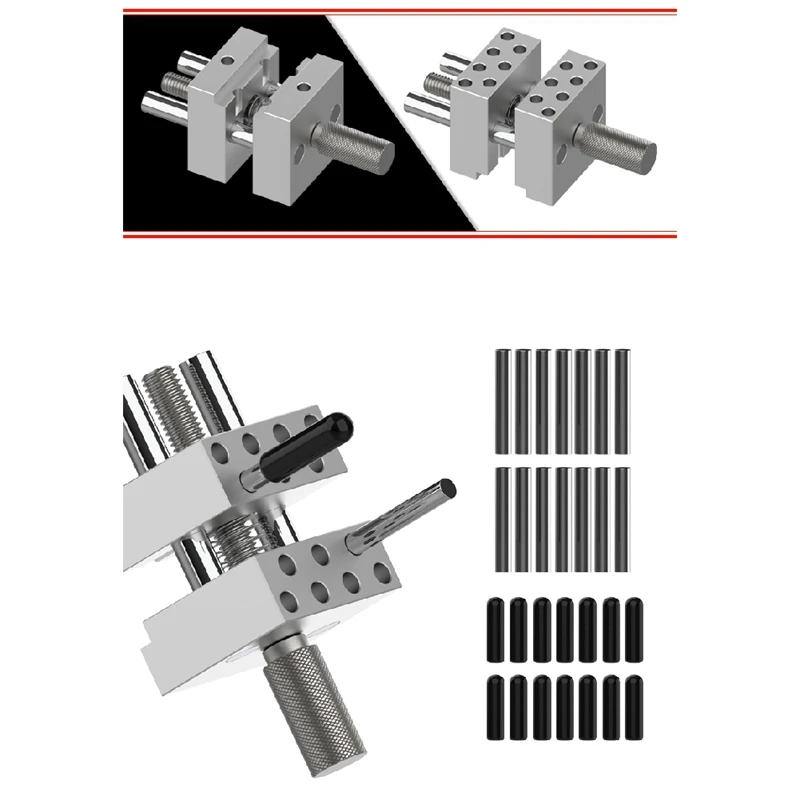 DTA6 Metal Vise Fixture, Multi-Function Precision Mini Clamp for Model Making, DIY Crafts, Workbench with 14 Silicone Rods for