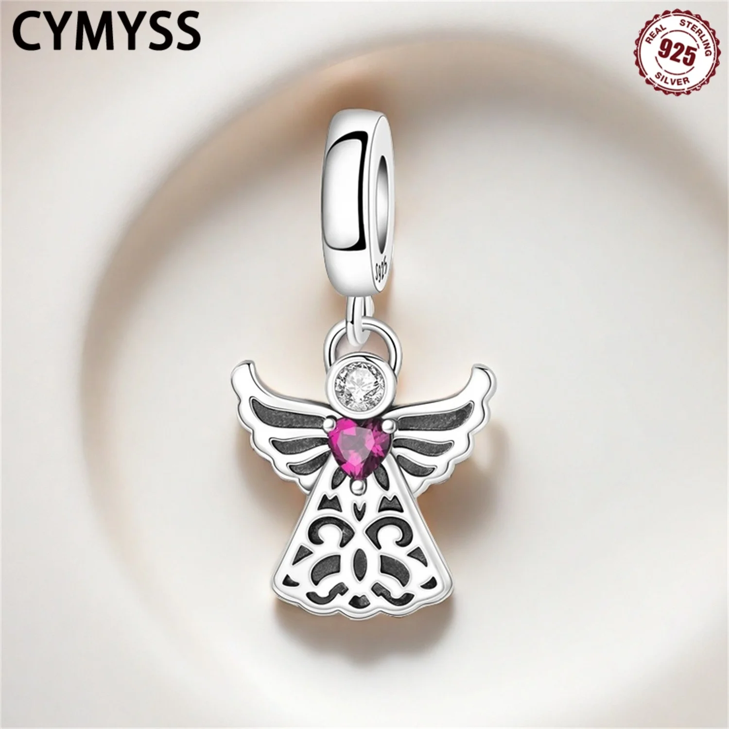 CYMYSS 2025 جديد S925 فضة الملاك قلادة غرامة مجوهرات حفلة عيد ميلاد السفر عطلة DIY بها بنفسك هدية المرأة قلادة