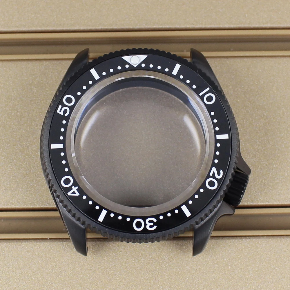 

10ATM Dive Black Case 38mm Stainless Steel Watch Case NH35 For SKX NH35 NH36 NH34 NH38 4R36 Movement Sapphire Crystal Waterproof