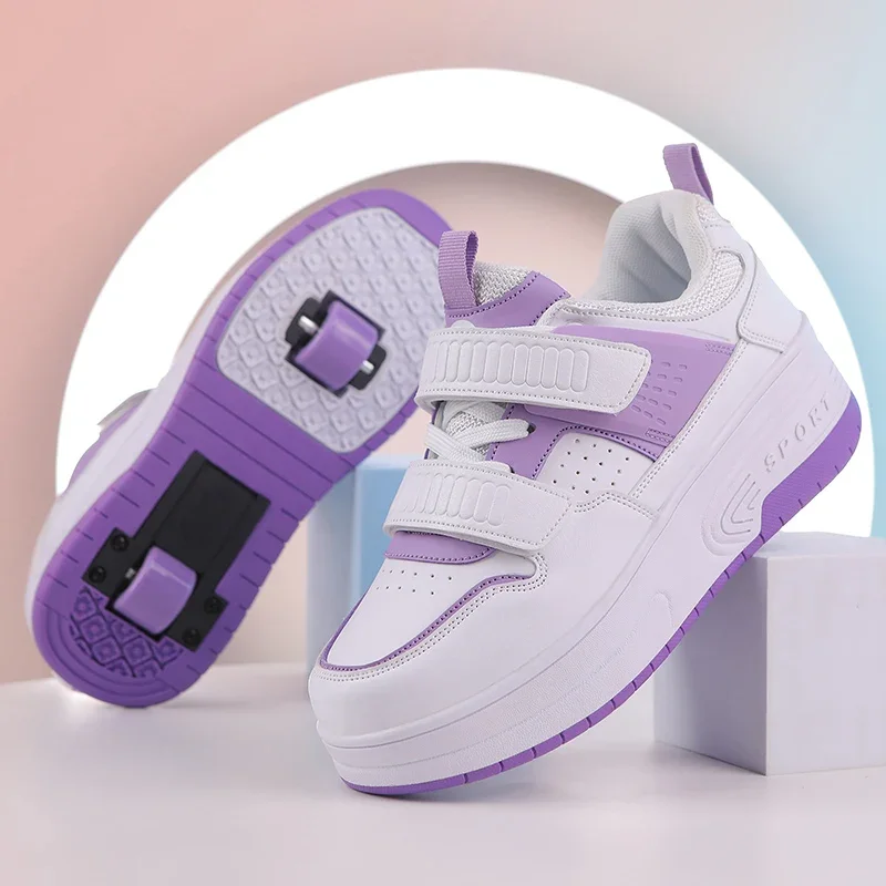 

Luxury Brand Roller Skates Shoes for Kids Purple Pink Boys Outdoor Roller Skates Sneakers Girls Inline Skates Trainers 228