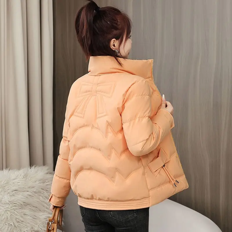 Autumn Winter New Stand Up Collar Cotton Parkas Thickened Women\'s Clothing Korean Version Loose Fit Slimming Warm Fashion Tops