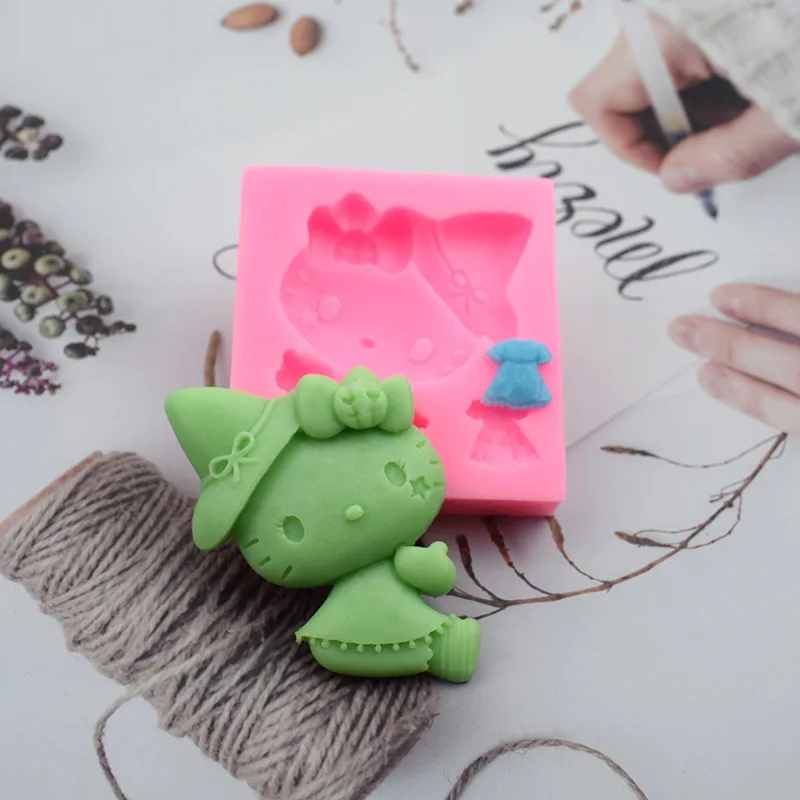 Diverse Leuke Kat Siliconen Mal Voor Fondant Chocolade Epoxyhars Sugar Craft Mold Gebak Cake Decorating Keuken Tool