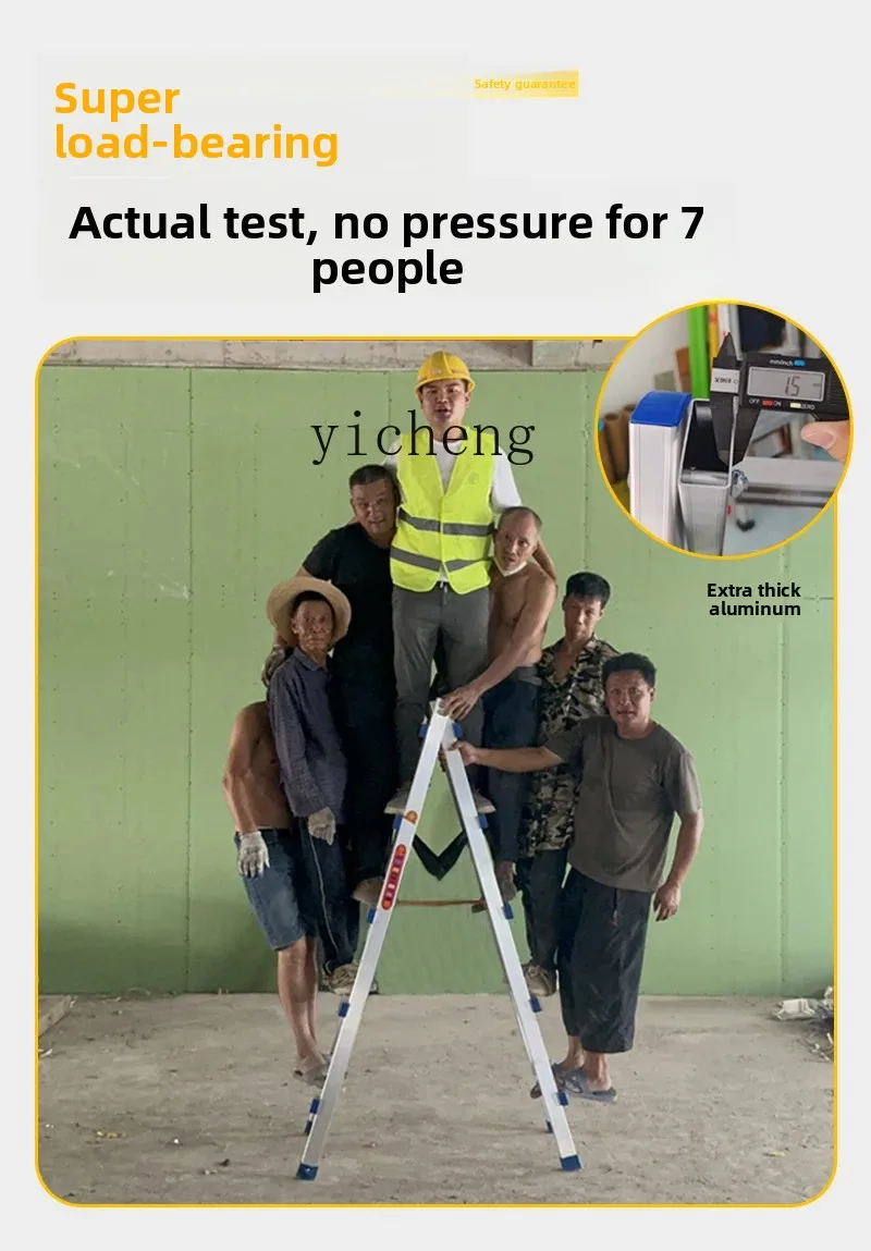 thickened aluminum alloy herringbone ladder walkable welding engineering special folding staircase decoration