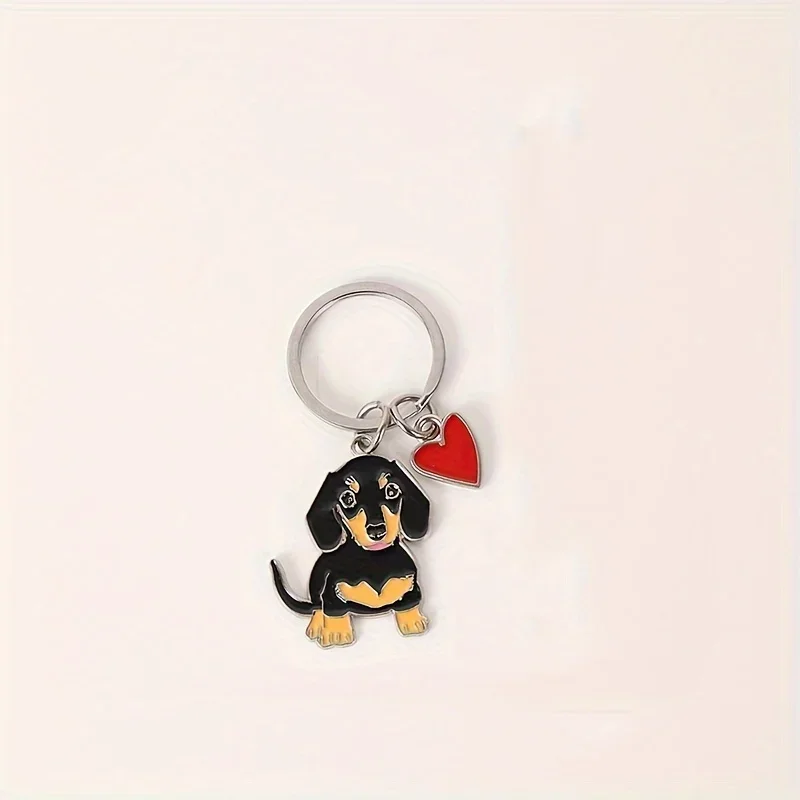 Cute Dachshund Keychains: Zinc Alloy, Metallic, Small Pendant, Package Decoration, Couple Gift, Handbag Charm, Creative Little Gift