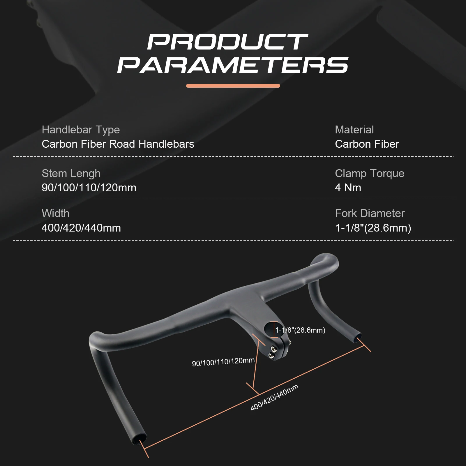 RXL SL Carbon Handlebars No Logo drop bars ,carbon fiber road bike handlebar integrated 400/420/440mm 28.6mm