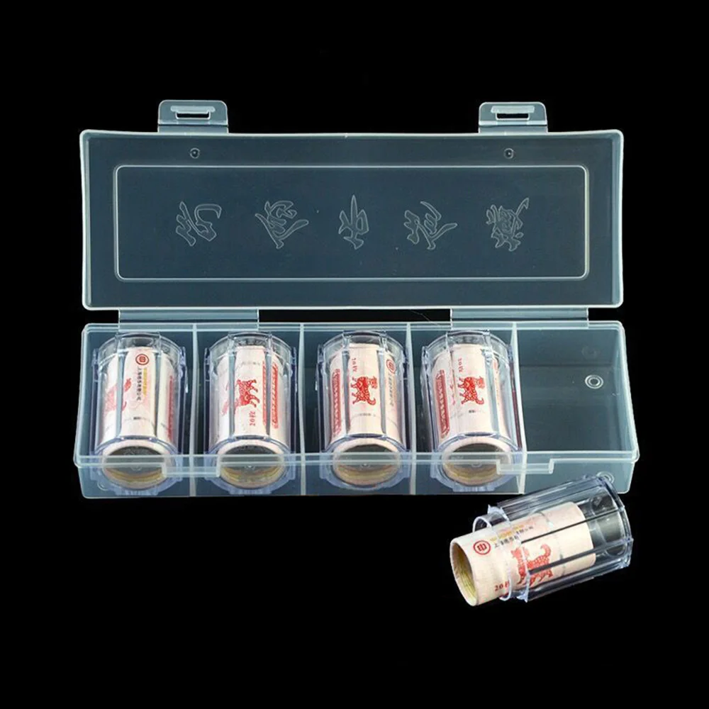 Coin Storage Box Clear Collection Display Case Smally Items Organization Home Storage Protection Rectangle Plastic Containers