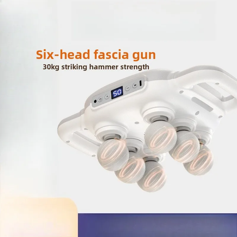 

Многофункциональный массажер с шестью головками, ЖК-дисплей, бытовой глубокий массажер для талии и спины, высокочастотный вибрационный массажер