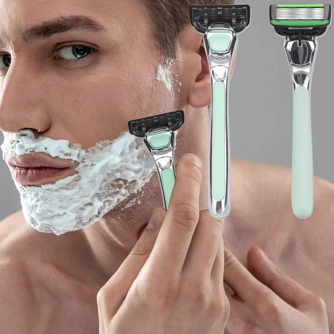 Safety 7-Layer Shaver Set Blade Manual Razor with Replaceable Blades Shaver Resistant Water Wash Shaver Manual Razor