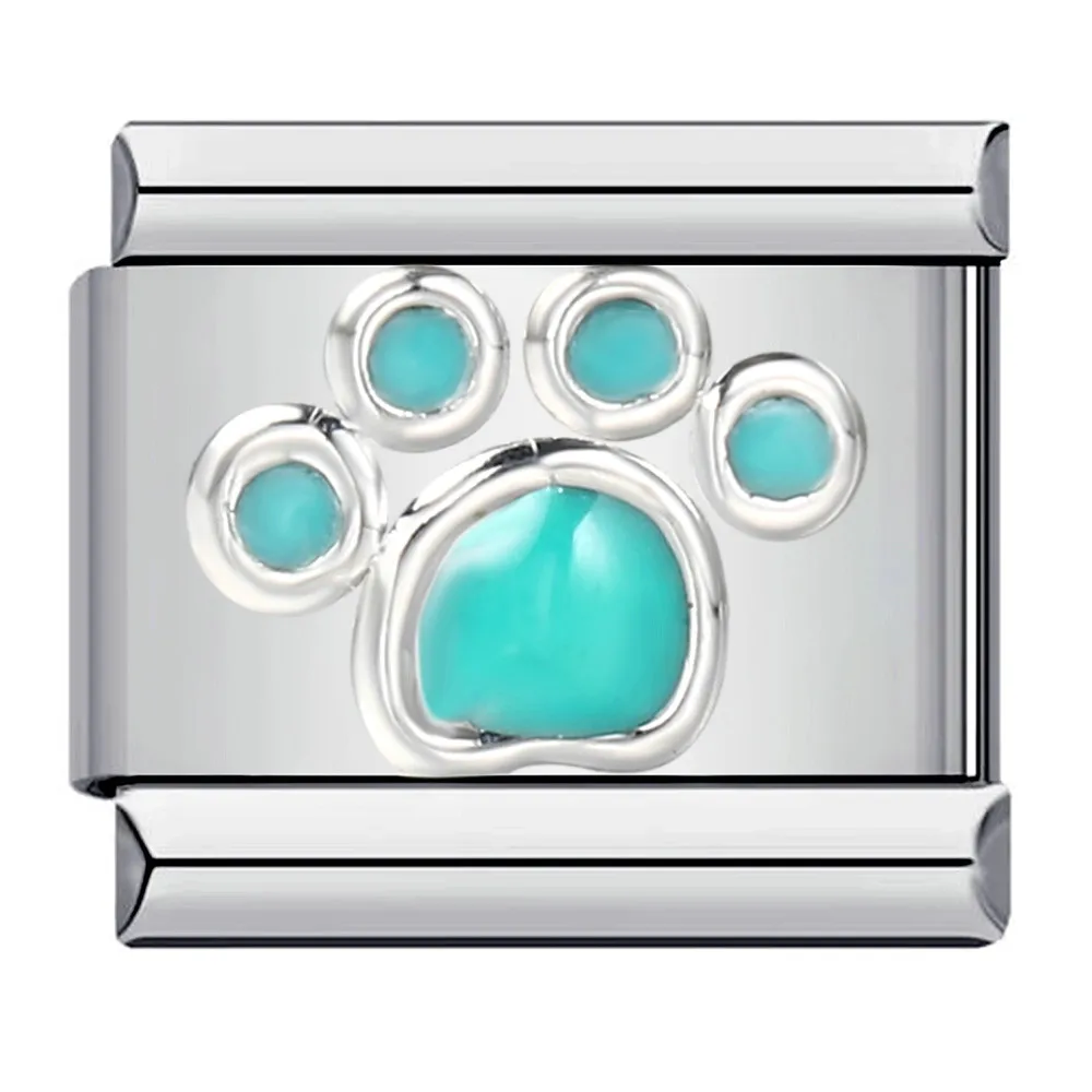 Charm-Armreifen mit italienischen Gliedern, passend für 9mm Edelstahl, Schmuck für Damen und Herren, DIY-Herstellung, blaue Serie, Herz, runde Augen, Armband, Geschenk – Detail 6