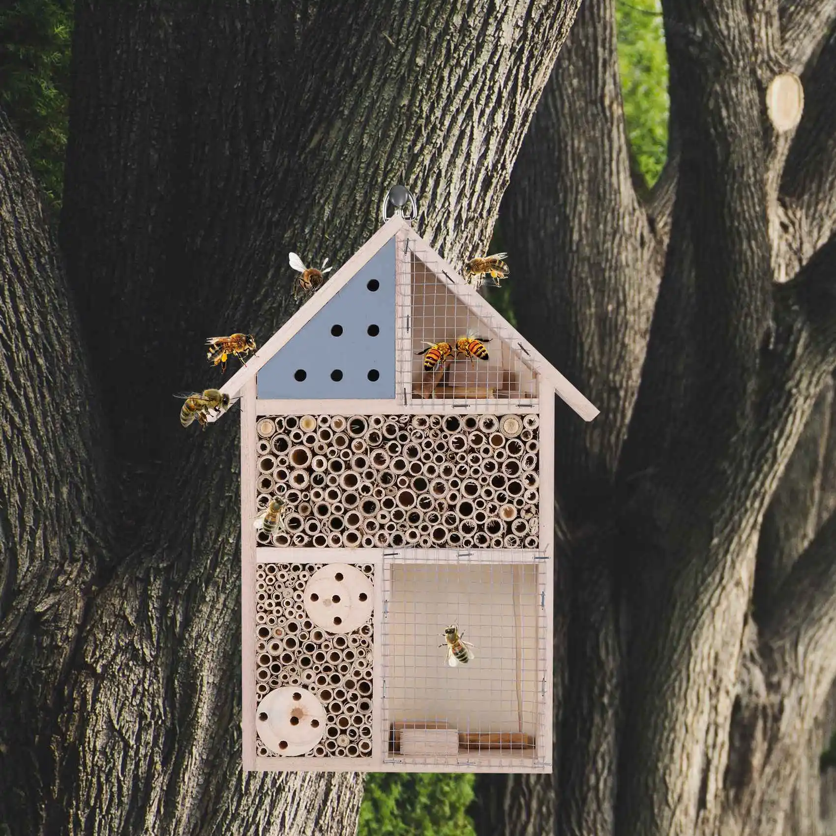 Casa de madera para insectos, refugio para Hotel, decoración de jardín, nido para mariquitas, Lacewings, mariposa