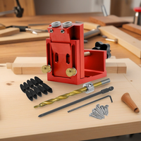 Multi-tools Pocket Hole Drill Guide Dowel Jig Oblique Hole Drilling Kit with Drill Aluminium Woodworker DIY Tool Set