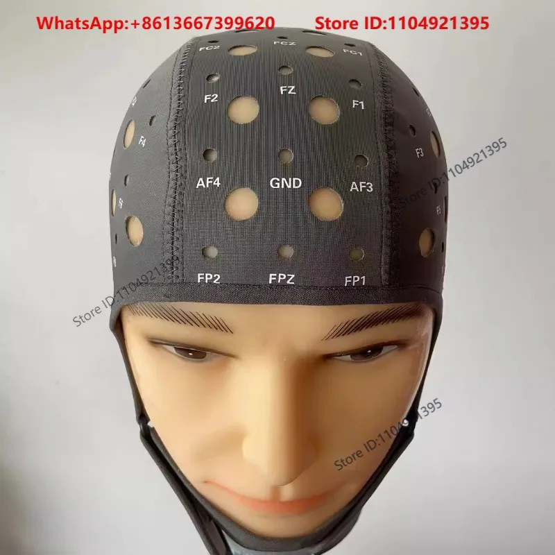 Strong EEG cap, thin layered electrode cap, 64 channel EEG electrode cap, customizable EEG cap