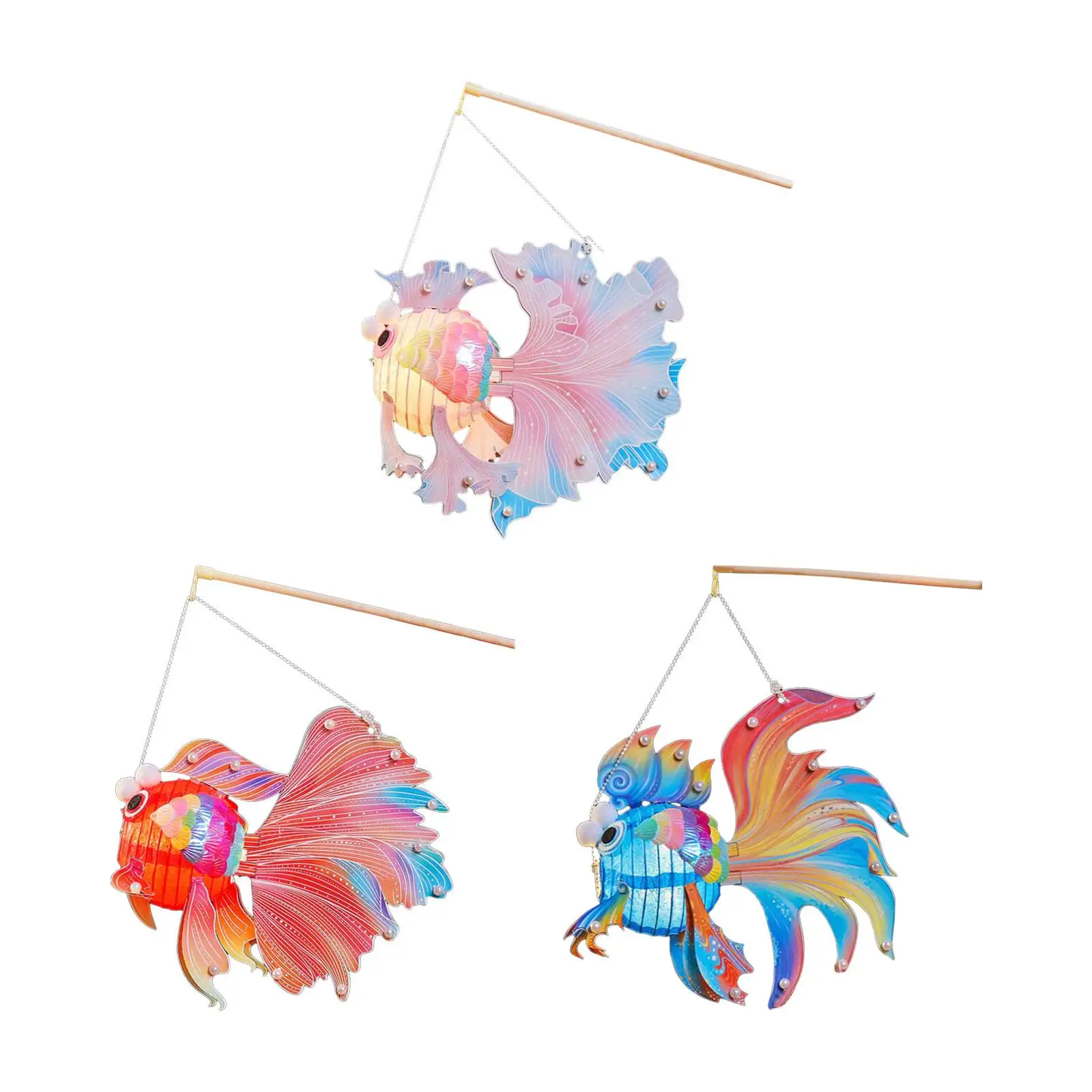 Mid-Autumn Festival Lantern, Handmade Koi Lantern, Festive Fish Lantern,