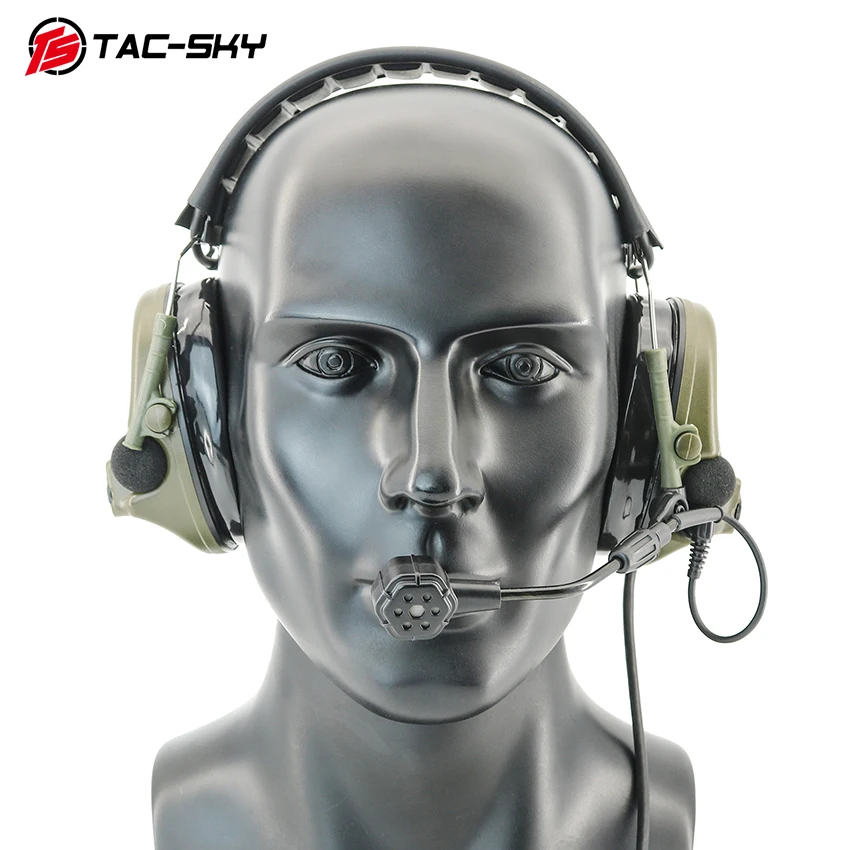 TAC-SKY Digitale Chip DSP Tactische Headset TSC5 XPI Ruisonderdrukking Gehoorbescherming Moffen Airsoft Schieten Jacht Hoofdtelefoon