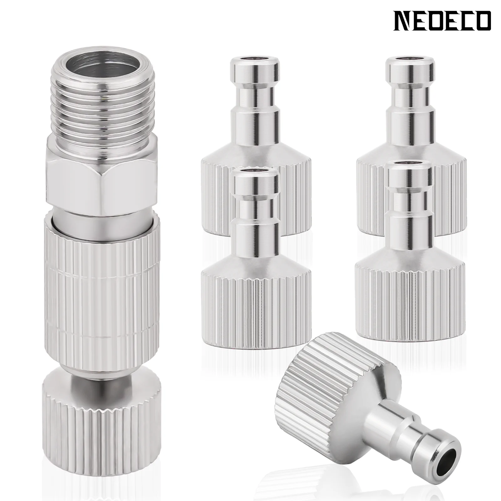 Airbrush Quick Disconnect Coupler Release Fitting Plug, 6pcs 1/8 in BSP Male and Female Connections Adapter Air Brush Accessory