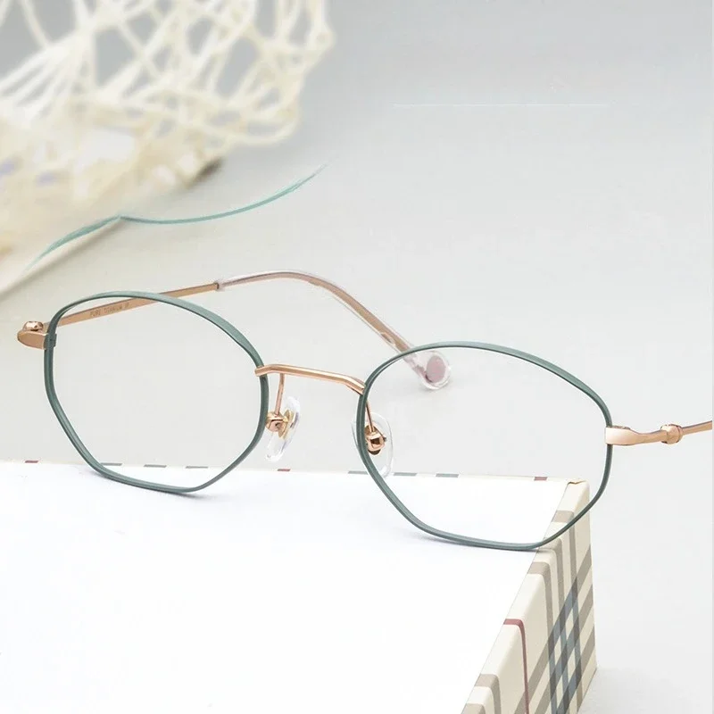 

Colorful Oval Pure Titanium glasses frame Exquisite Details men women Myopia Presbyopia prescription Lenses attachment eyewear