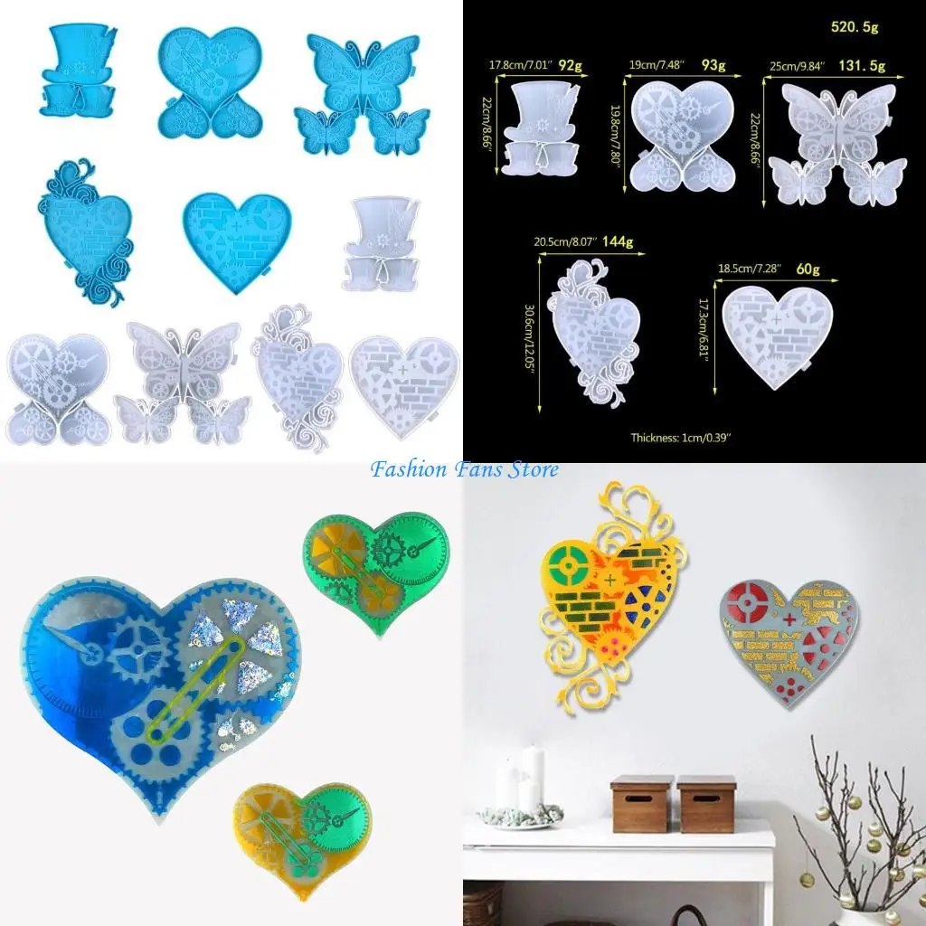 

Christmas Love Hat Gear Decor Resin Mold DIY Silicone for Butterfly Decoration M