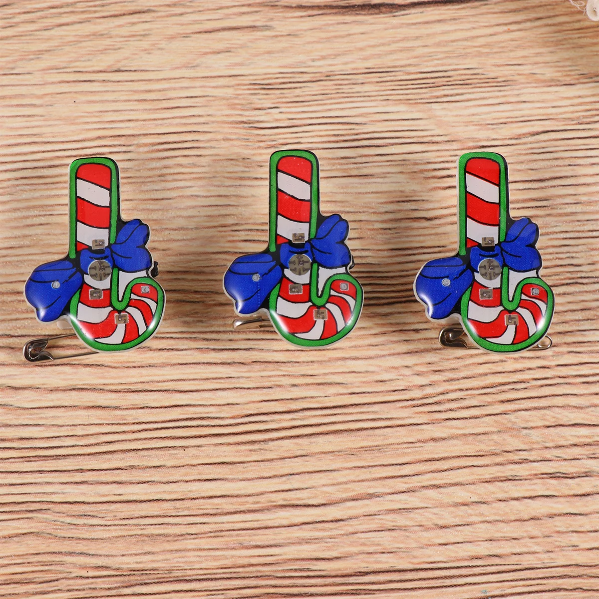 

25 Pcs Glitter Brooch LED Glowing Badges Luminous Enamel Pins Shirt Boutonniere Christmas Decor Brooches Jewelry Corsage Elder