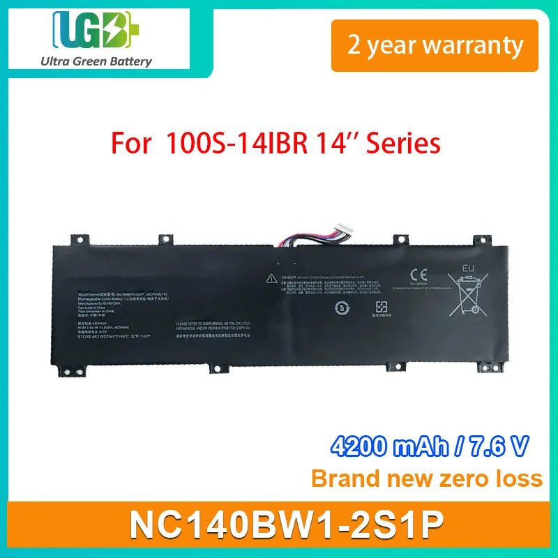 

UGB New NC140BW1-2S1P Laptop Battery For Lenovo IdeaPad 100S-14IBR 14'' 100S 0813002 80R9 21CP4/58/145 7.6V 4200mAh